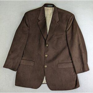 Peerless Man Blazer Size 44R Brown Soft Microfiber Faux Sude Sport Coat